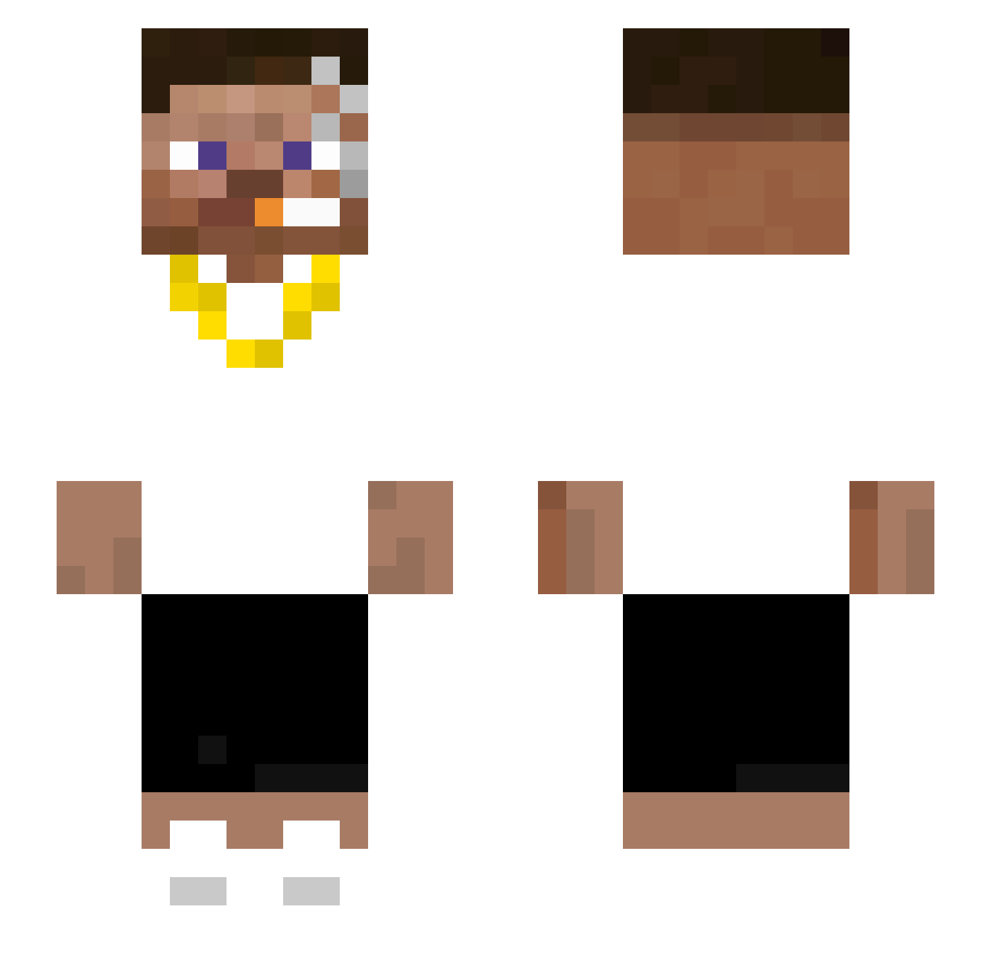 Scaraotchi Minecraft skin, front and back view