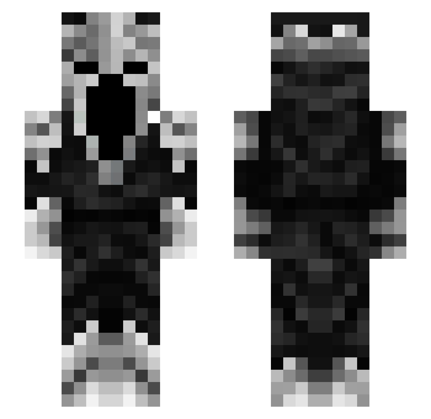 DVG27 Minecraft skin, front and back view