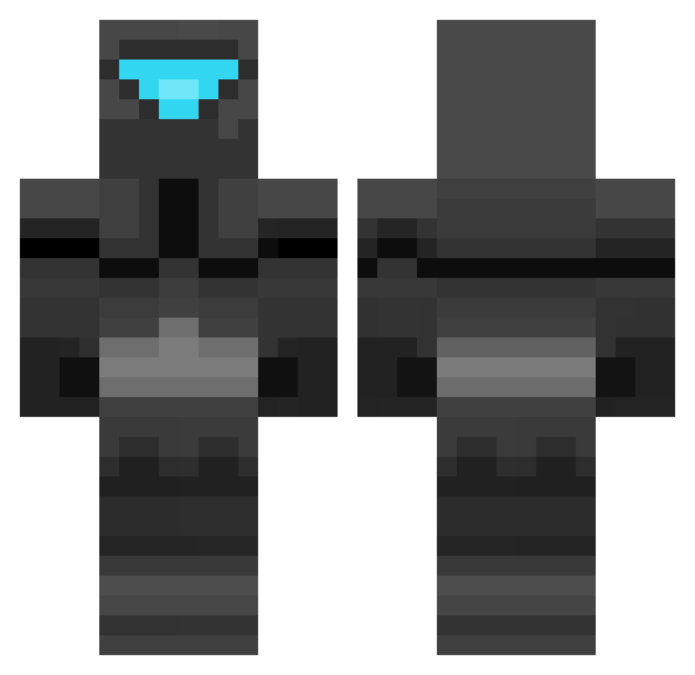 BatBuba Minecraft skin, front and back view