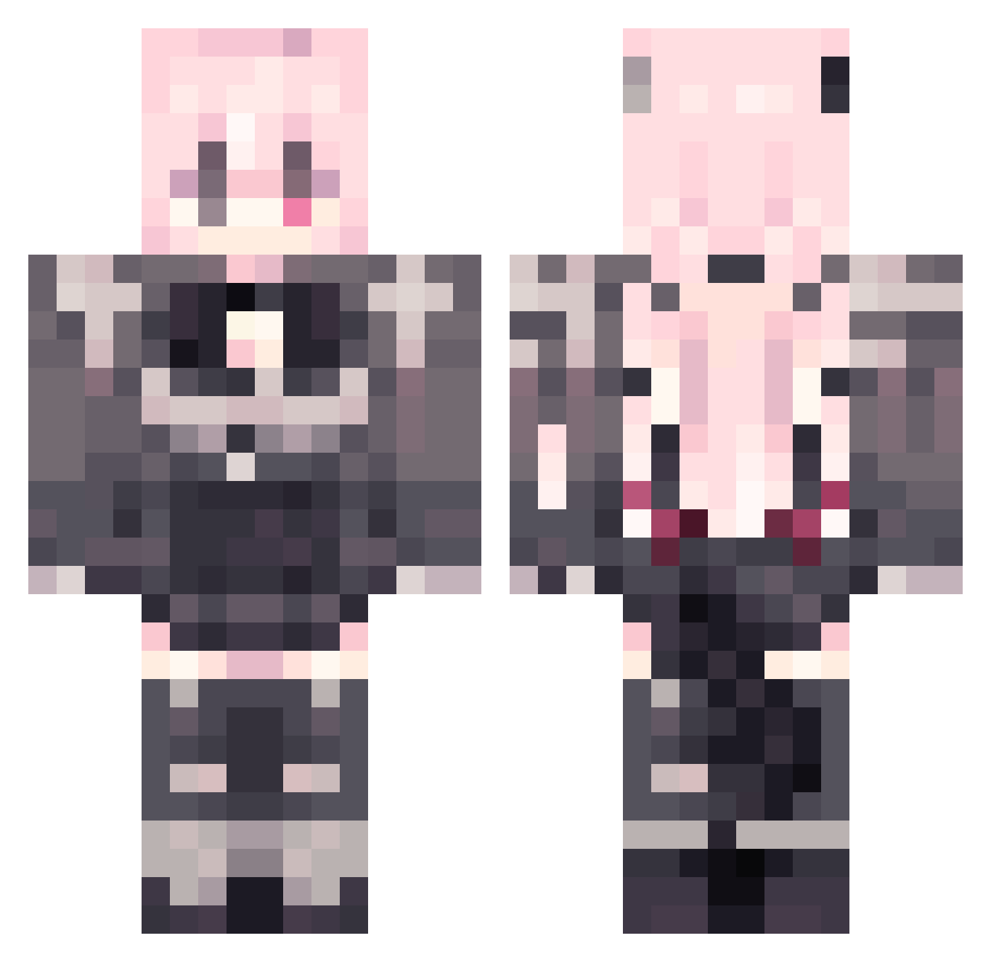 KuscheligerMCYT Minecraft skin, front and back view