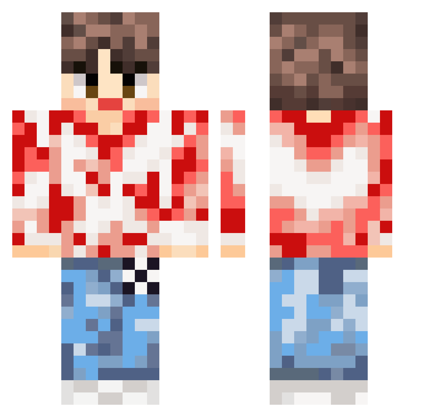 Vjoodo Minecraft skin, front and back view