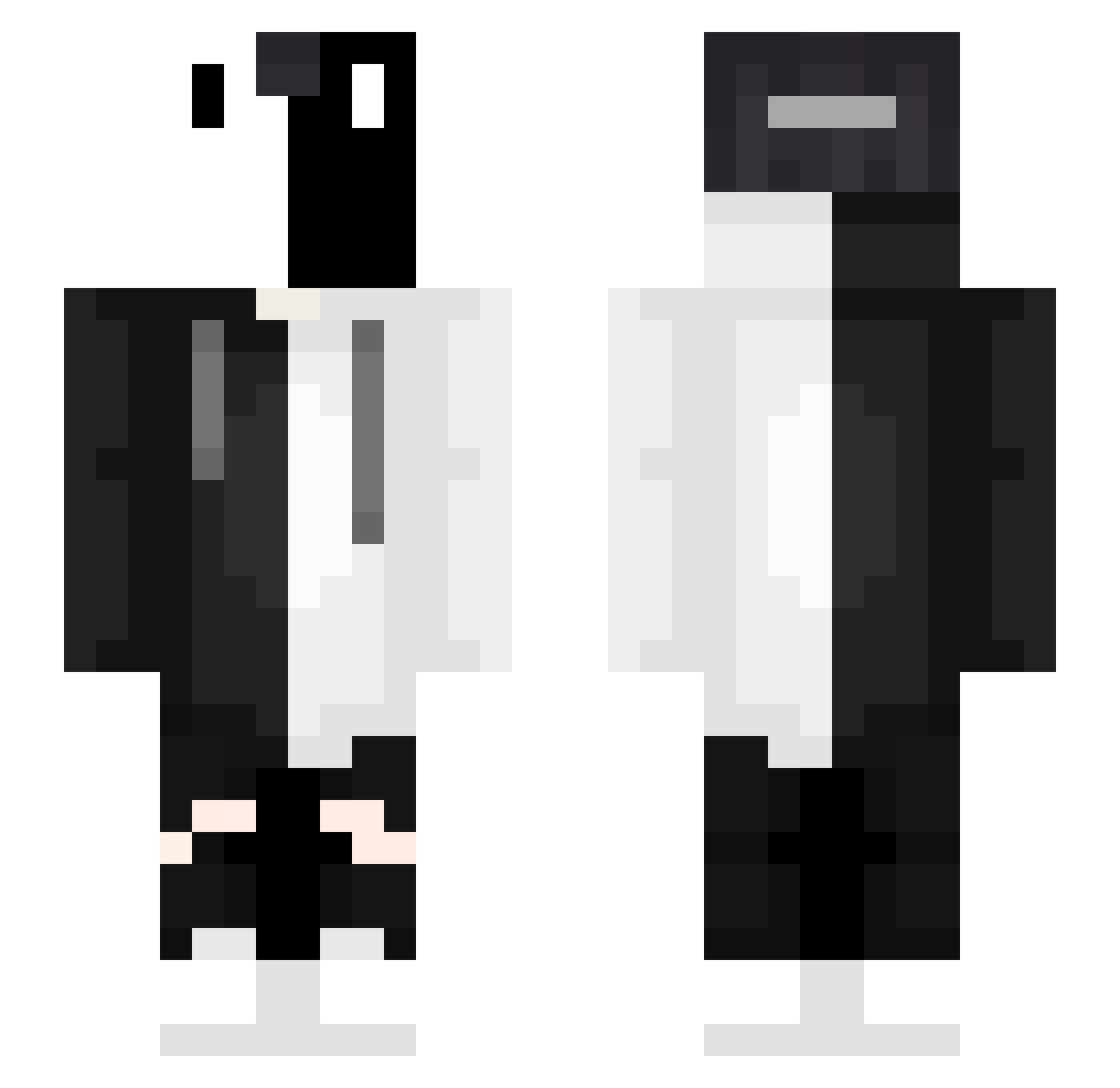 RYUHWAN12 Minecraft skin, front and back view