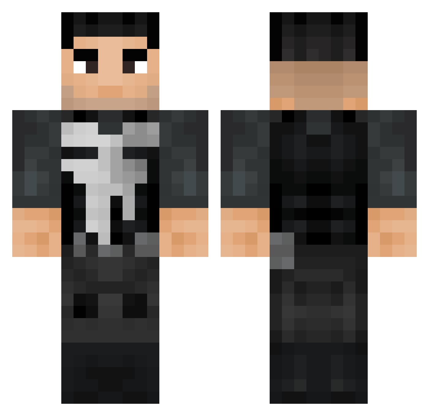 Dizzaa Minecraft skin, front and back view