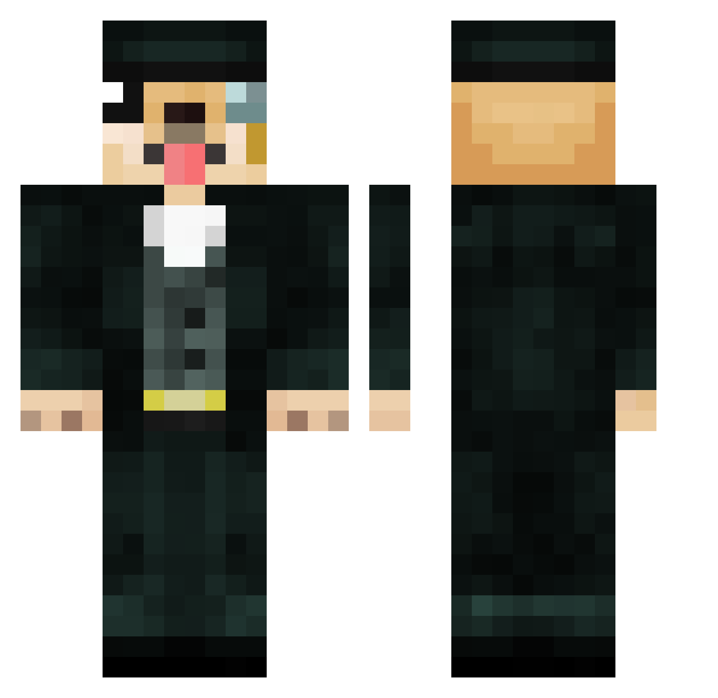 h0nky Minecraft skin, front and back view