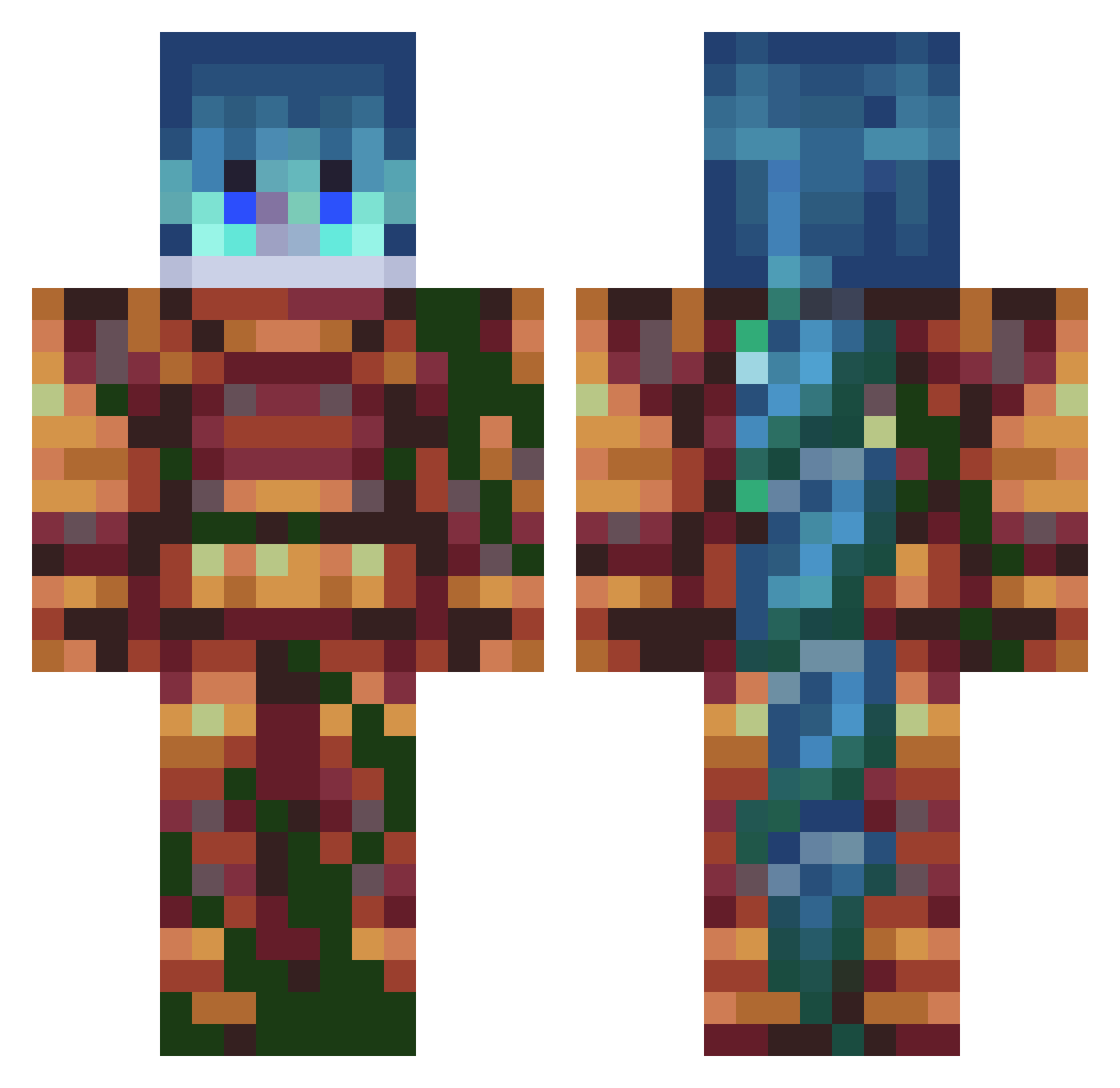 RoseMorningStar Minecraft skin, front and back view