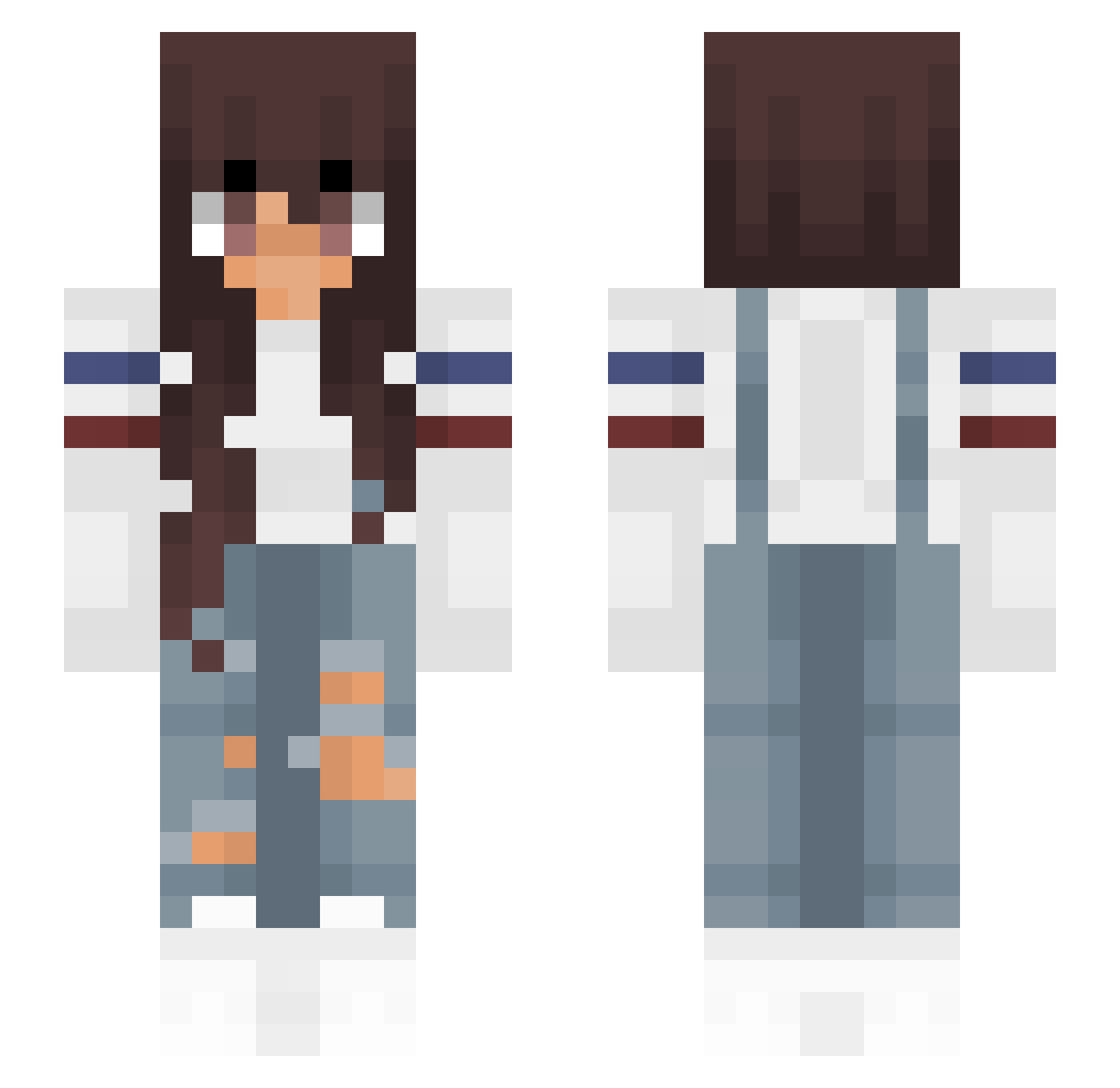 Carlie Minecraft skin, front and back view