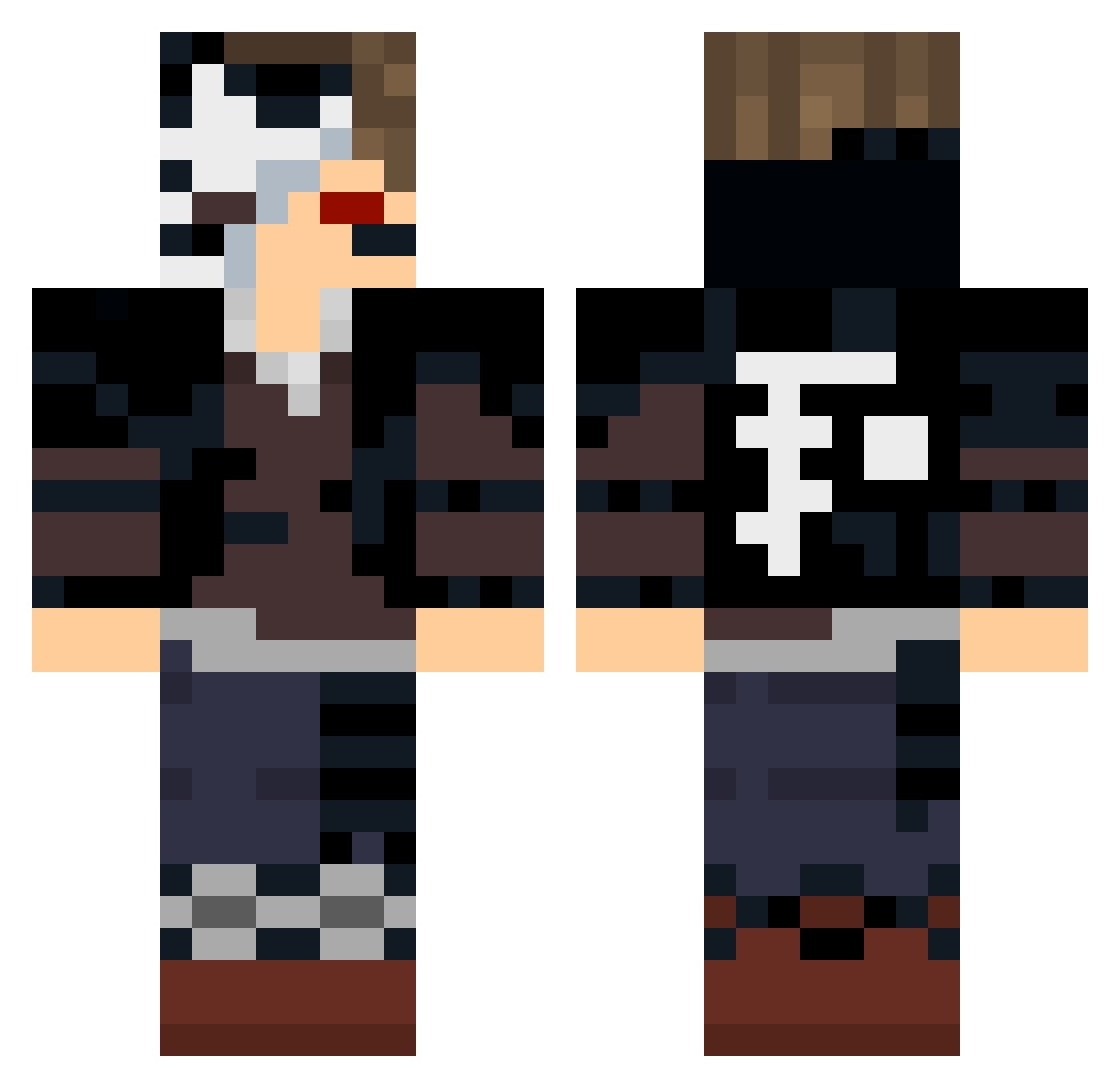 AceWolf230 Minecraft skin, front and back view