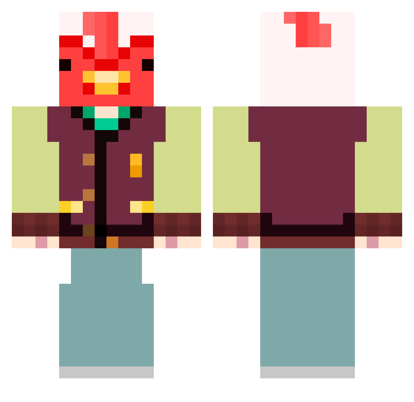 PolloSwagger Minecraft skin, front and back view