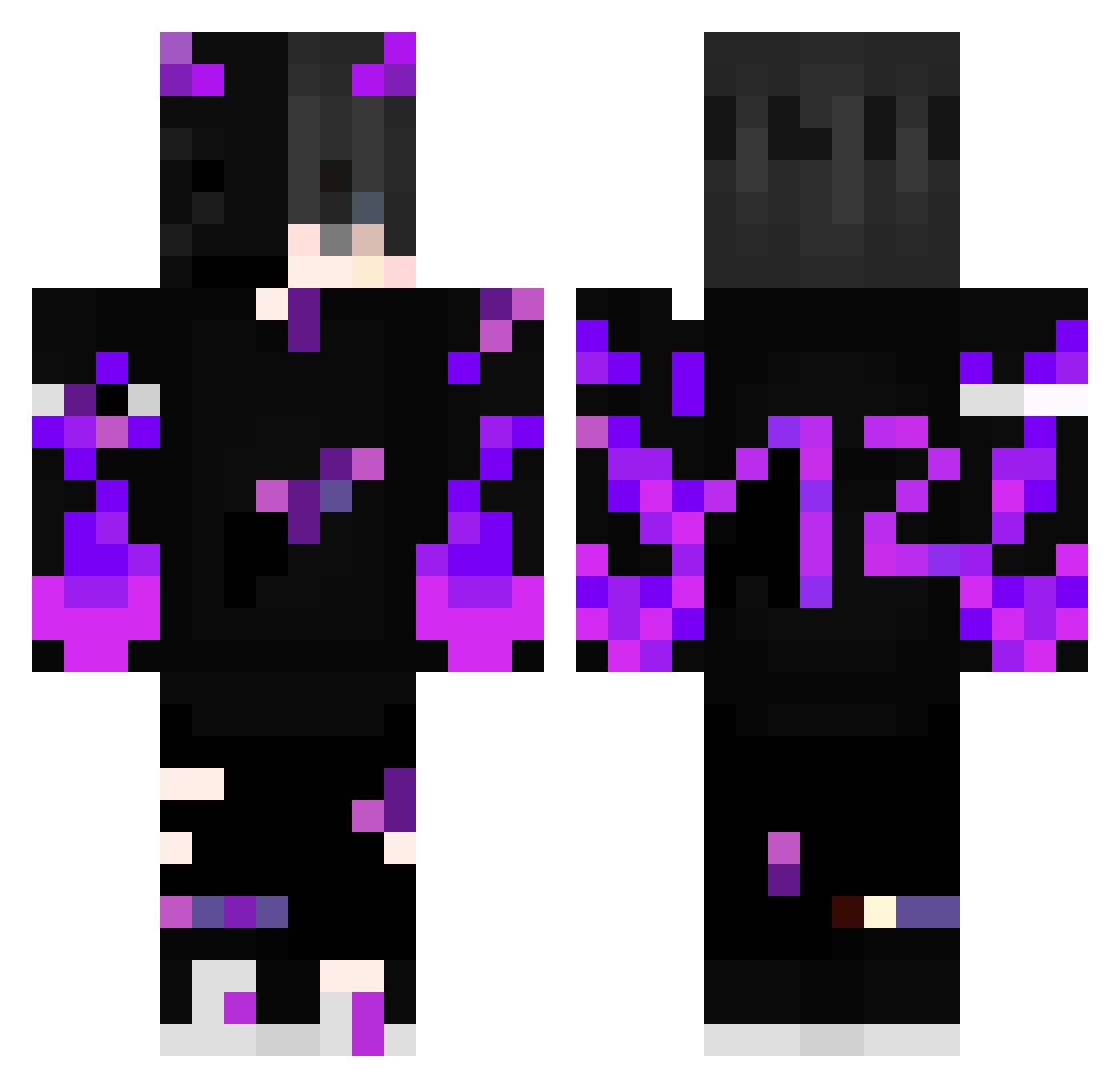 D3LU Minecraft skin, front and back view