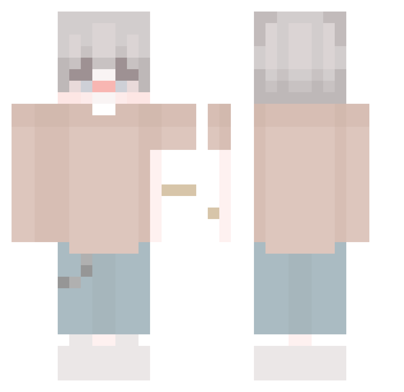 sbes Minecraft skin, front and back view