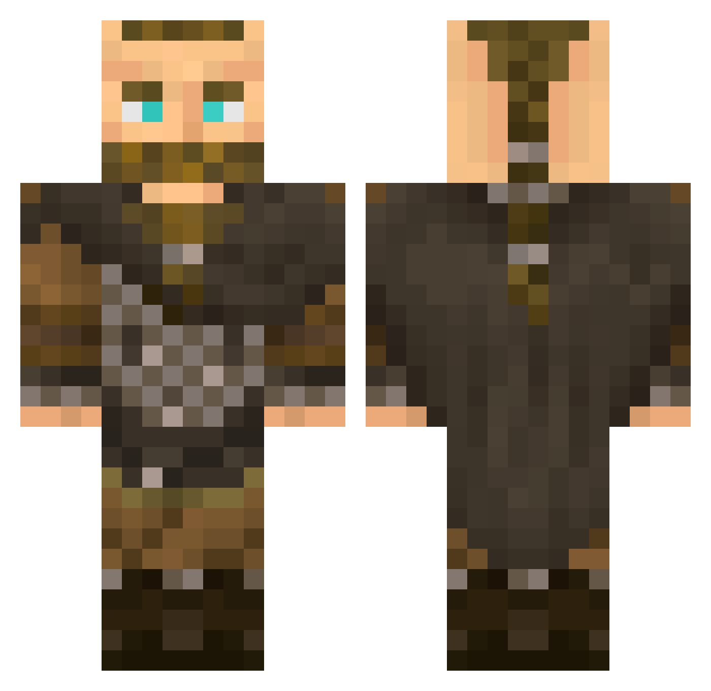 Tuzinnnn Minecraft skin, front and back view