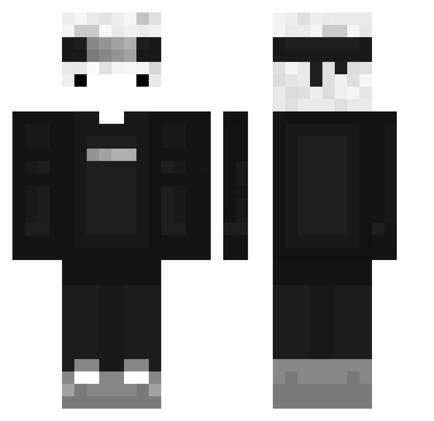 RaknoGamer Minecraft skin, front and back view