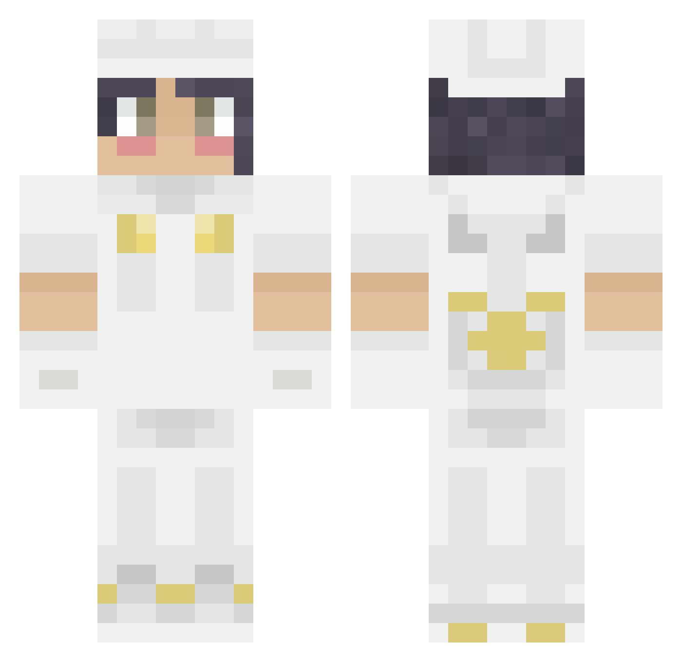 puddingd Minecraft skin, front and back view