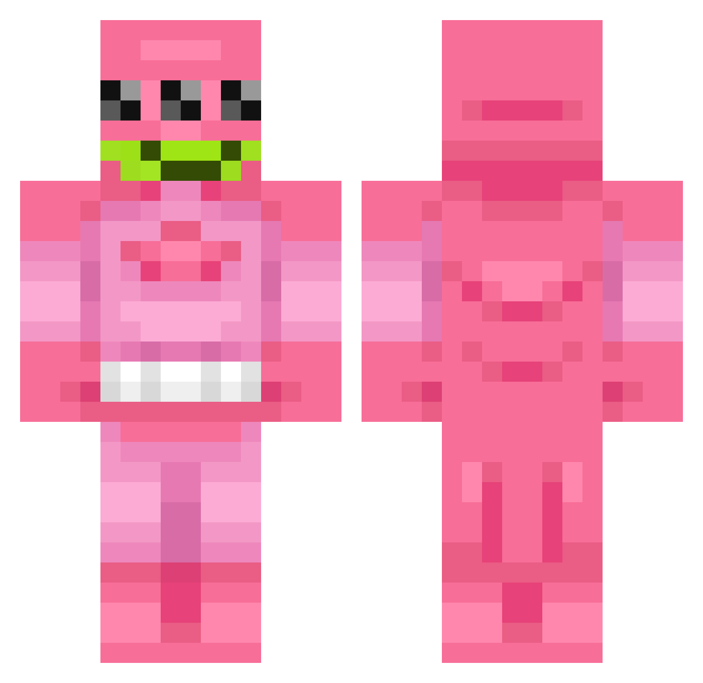 kqo Minecraft skin, front and back view