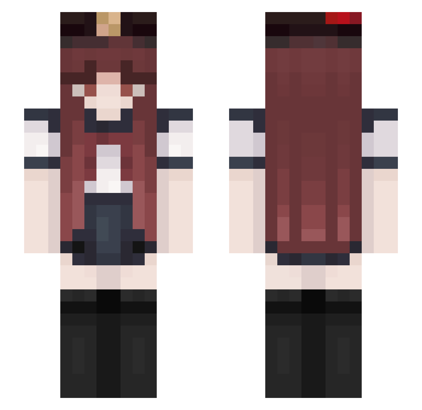 Chuju Minecraft skin, front and back view