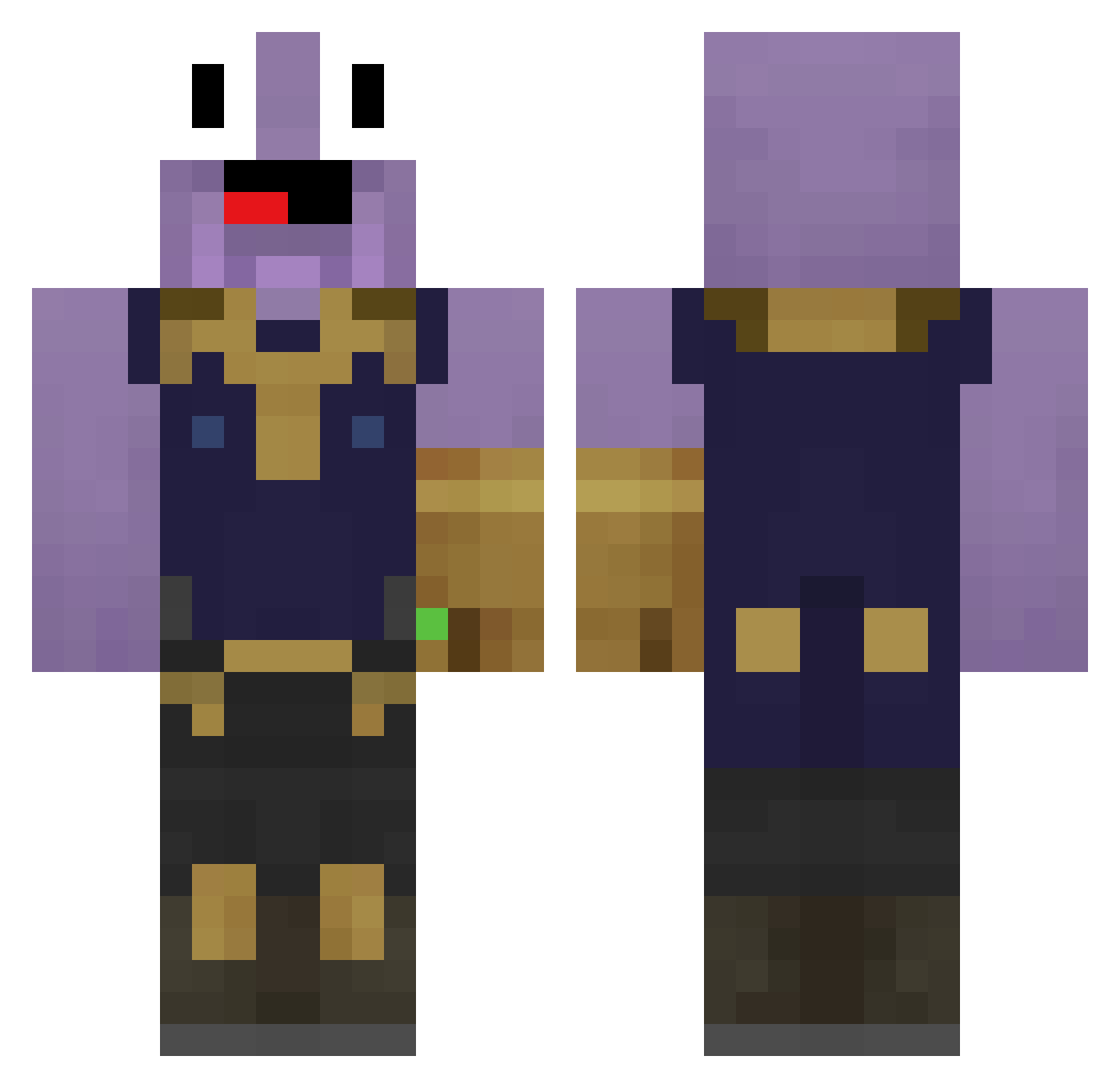 Tounsiiiiii Minecraft skin, front and back view