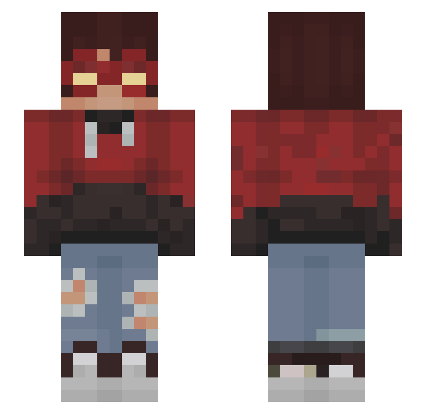 Redza_Mc Minecraft skin, front and back view