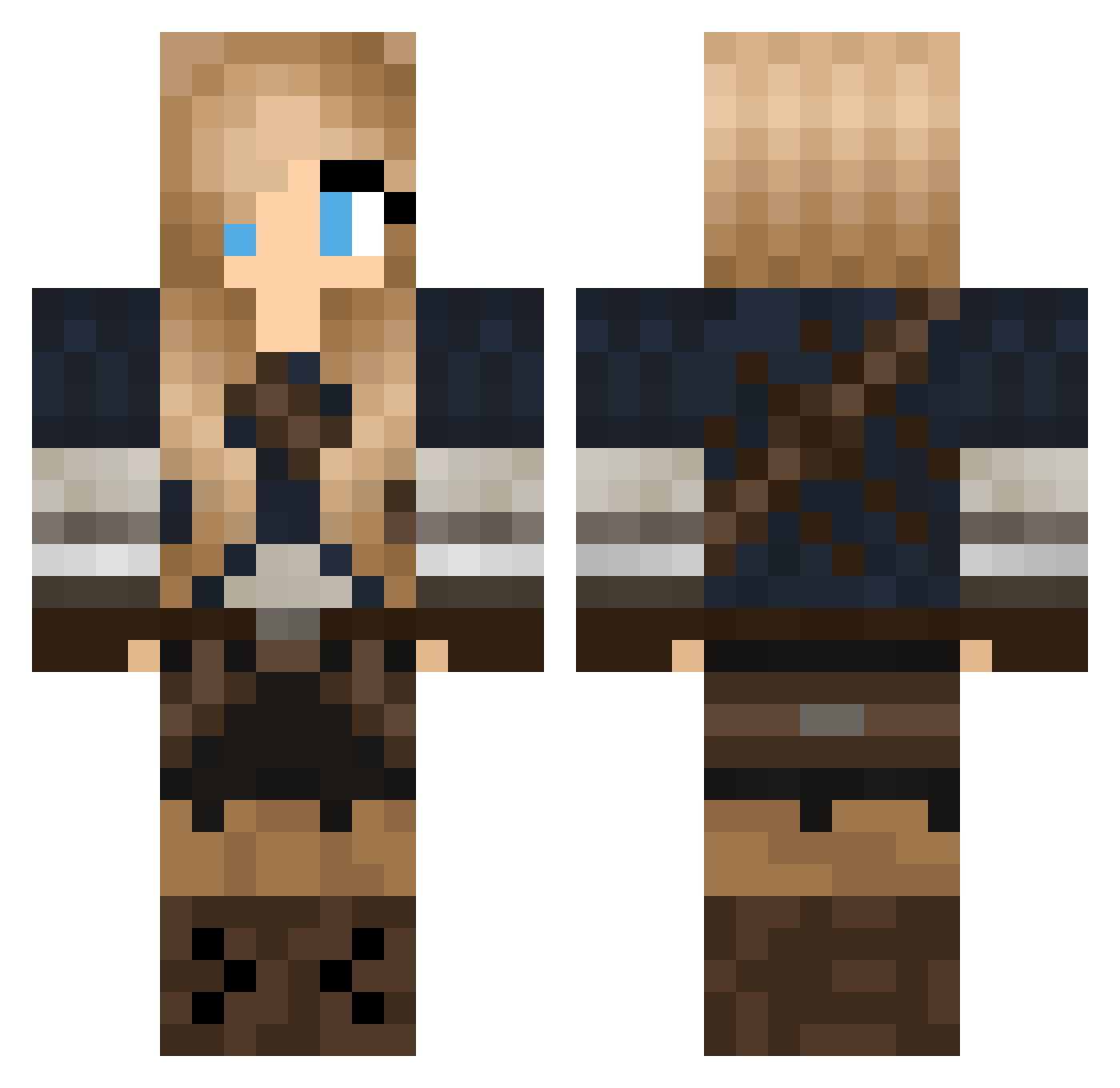Toxicoid Minecraft skin, front and back view