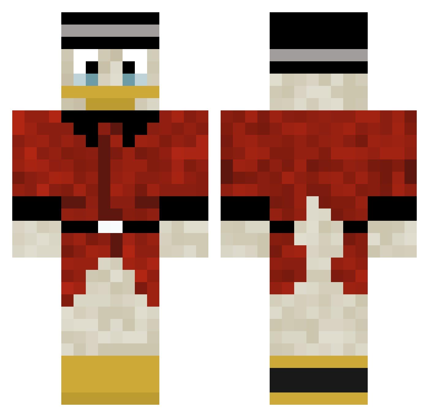 DerFredrik Minecraft skin, front and back view