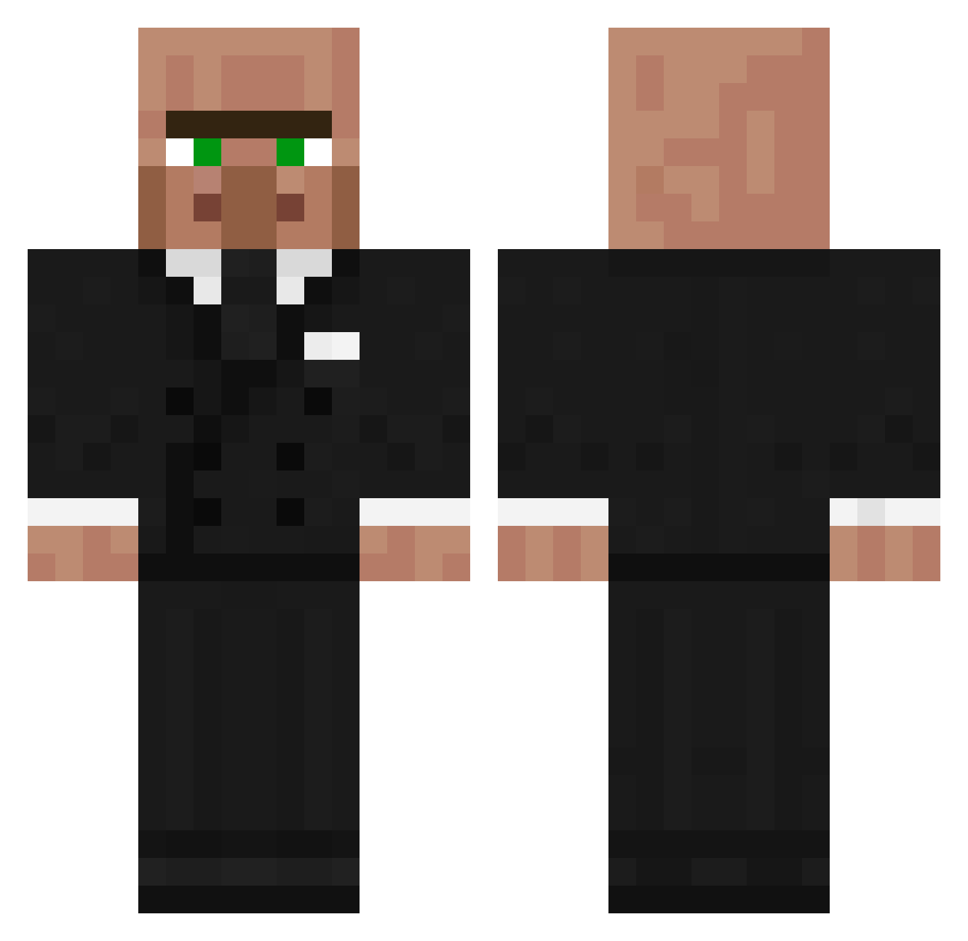 UR1AH Minecraft skin, front and back view