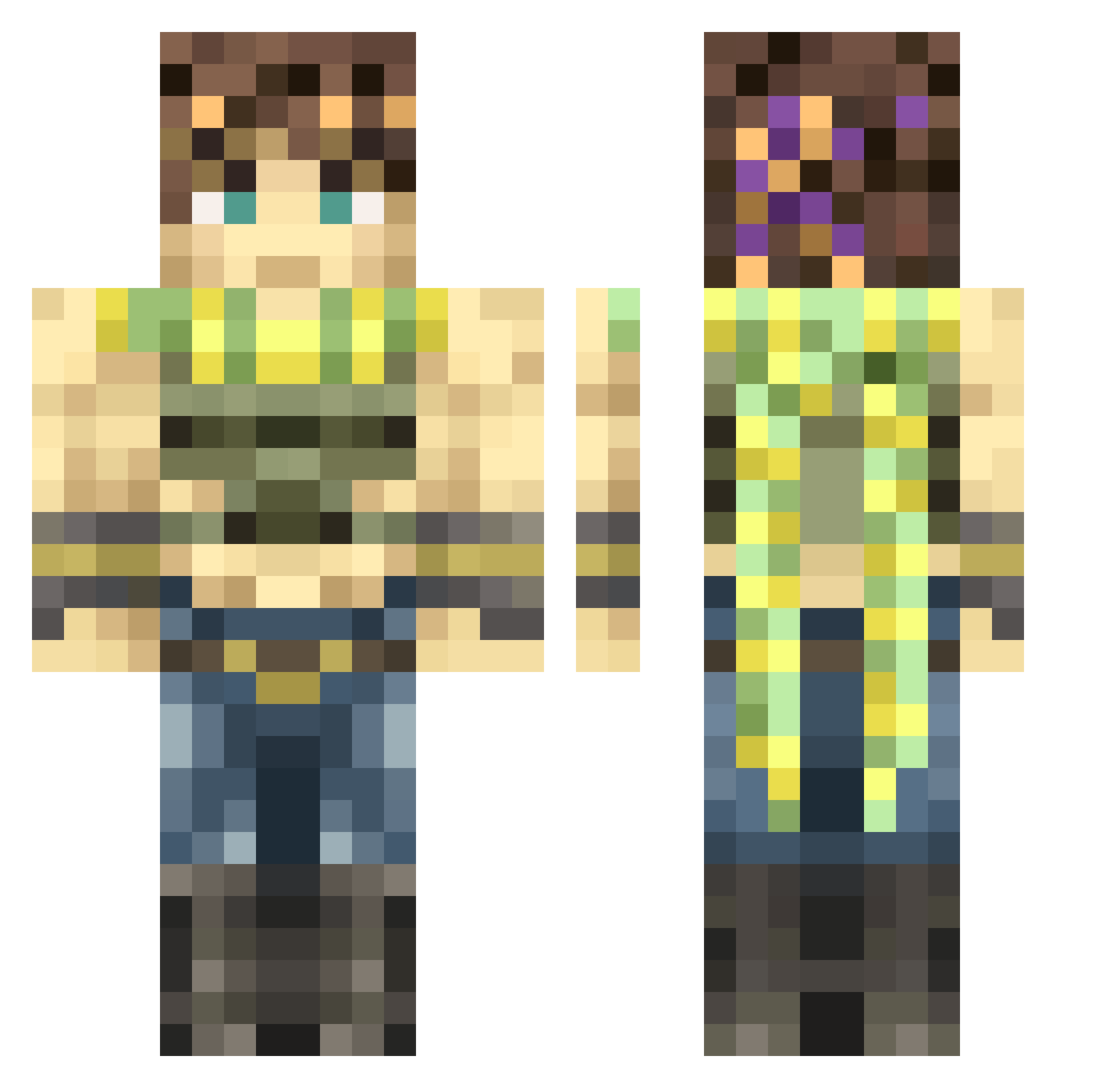 HotBanger Minecraft skin, front and back view