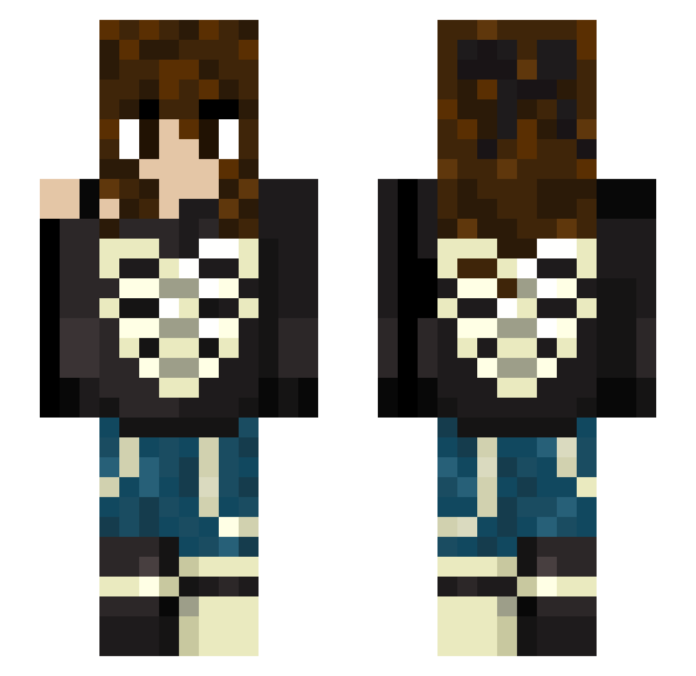 RepleteClaw Minecraft skin, front and back view