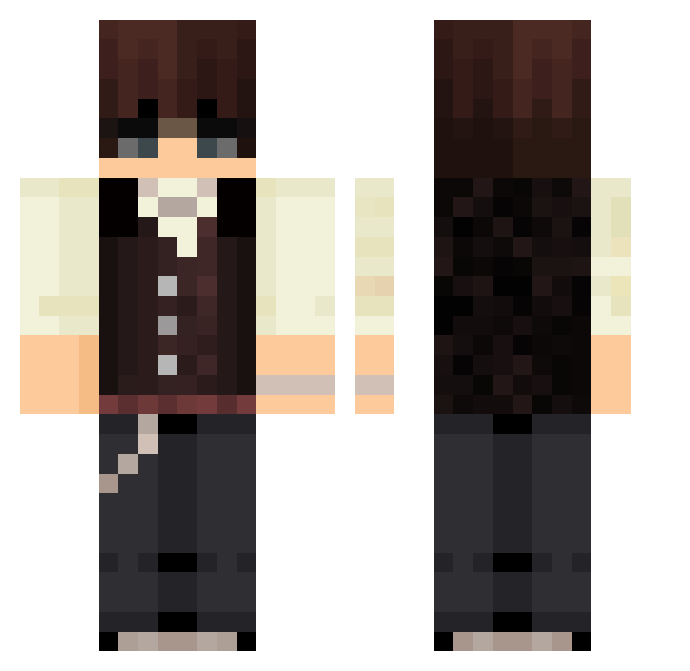 yarksuwu Minecraft skin, front and back view