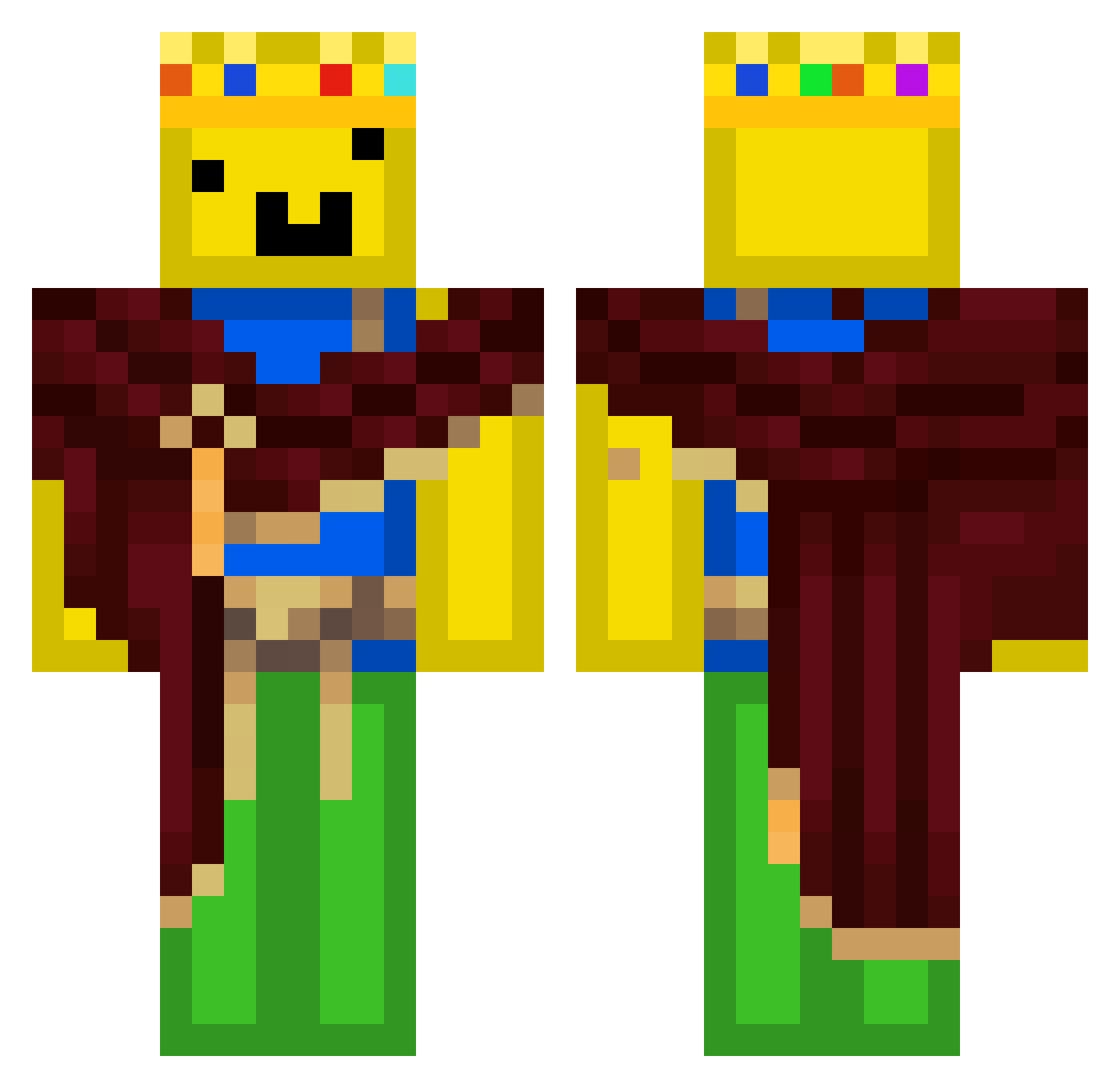noob_king846 Minecraft skin, front and back view