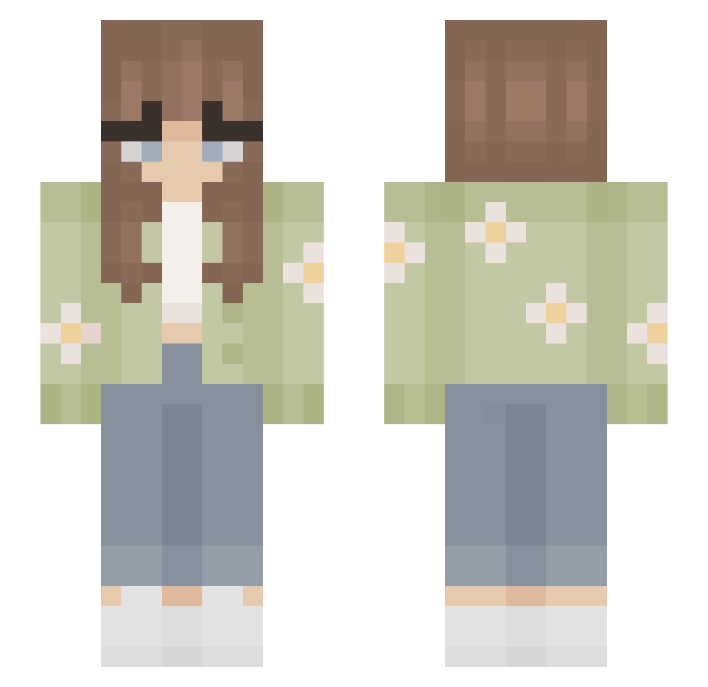 CallMeHypez Minecraft skin, front and back view