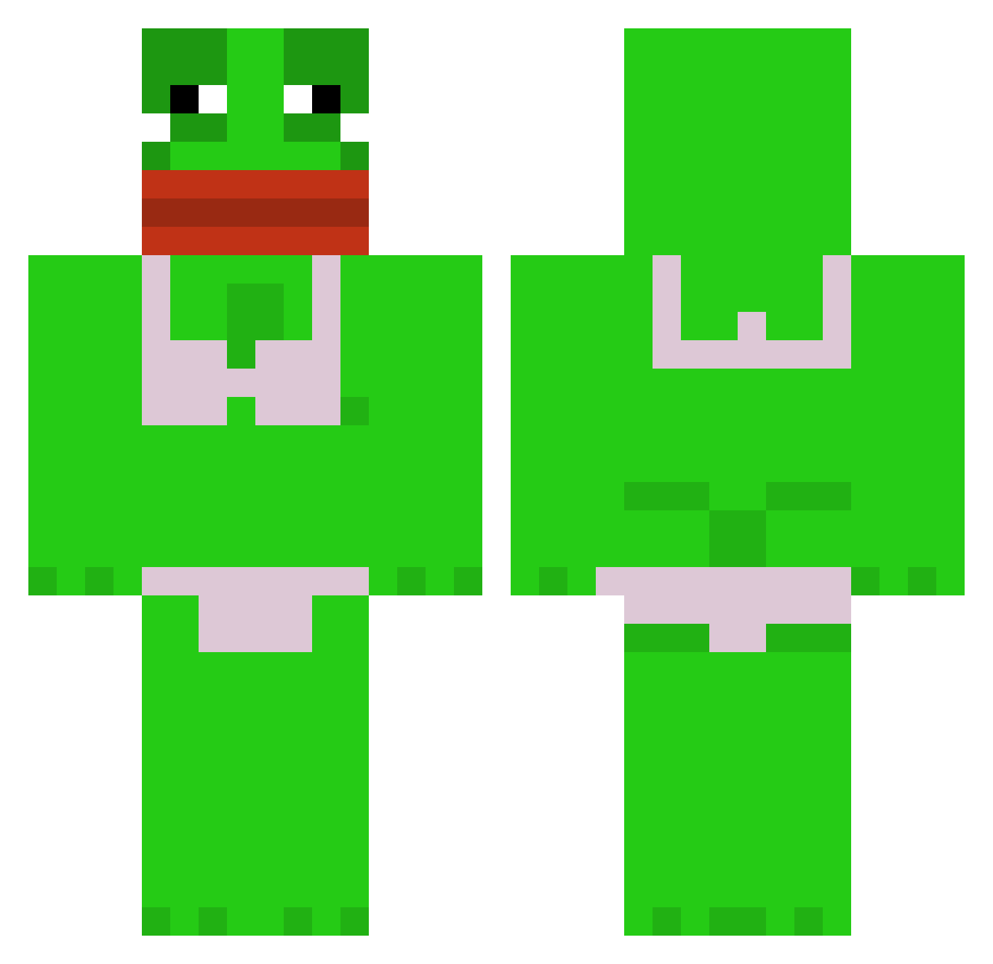 tufiloq Minecraft skin, front and back view