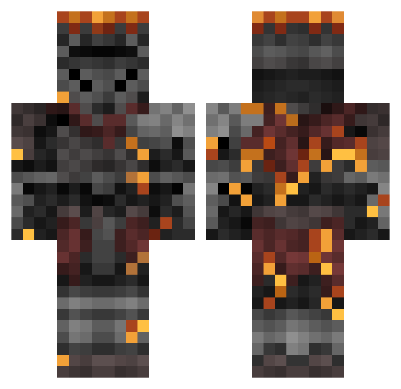 ImmoralDread Minecraft skin, front and back view