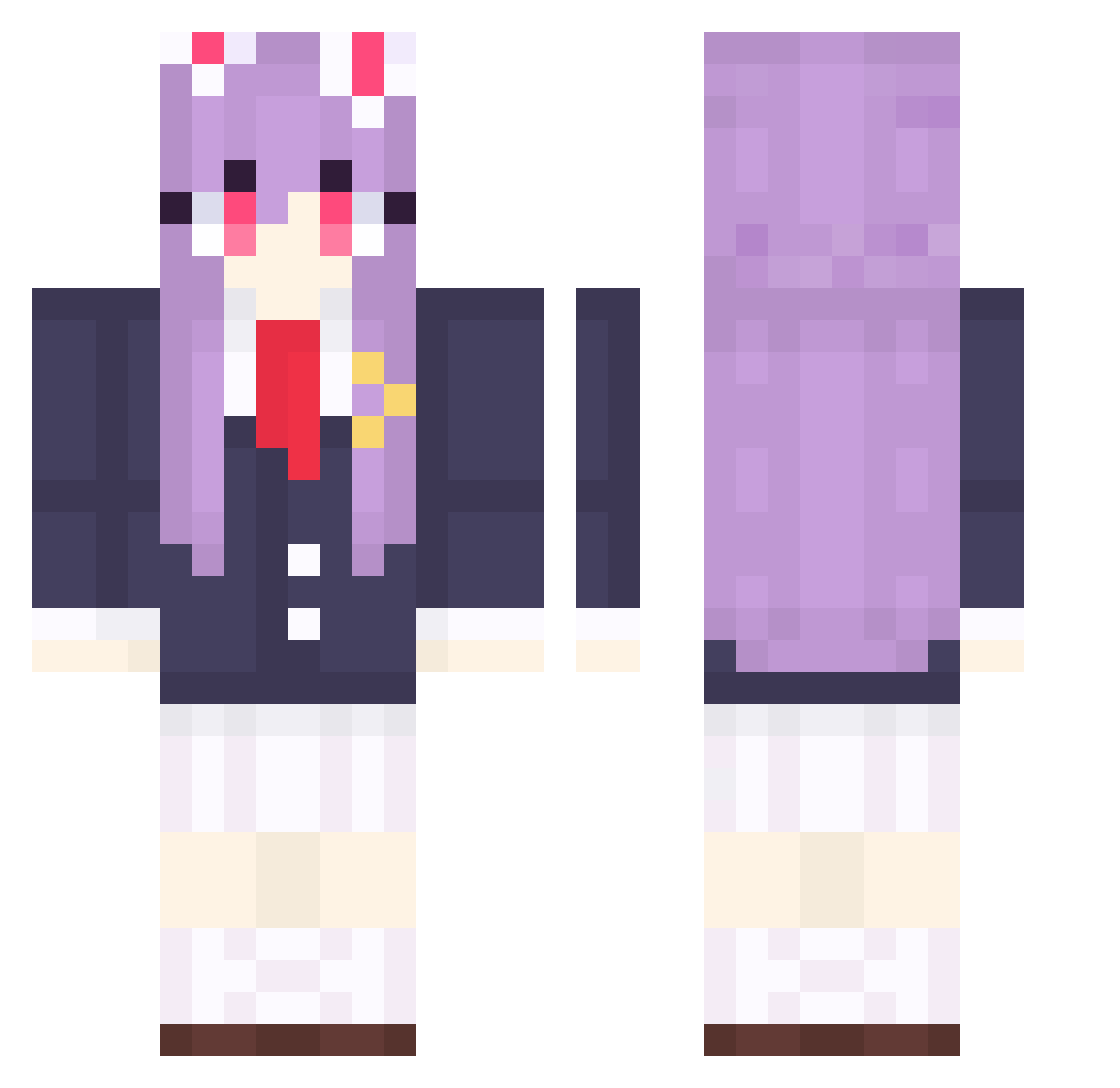 simpn Minecraft skin, front and back view