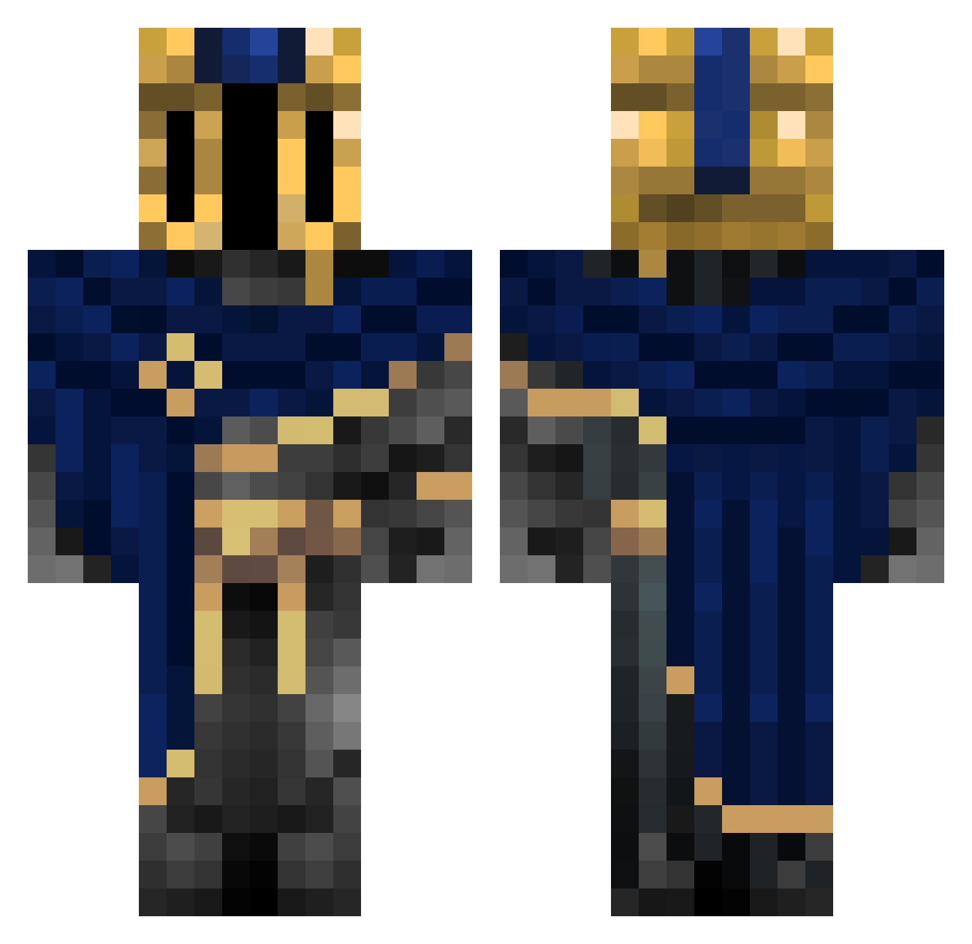 IceBlizzart Minecraft skin, front and back view