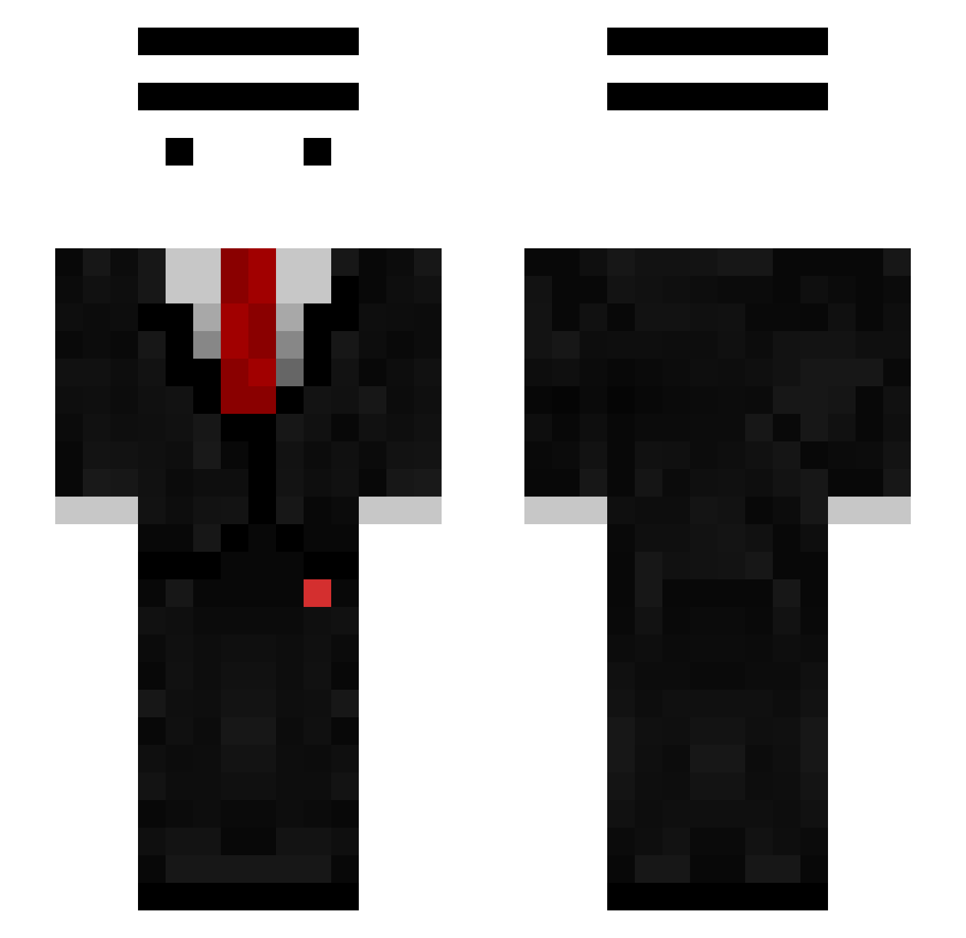 W2leed Minecraft skin, front and back view