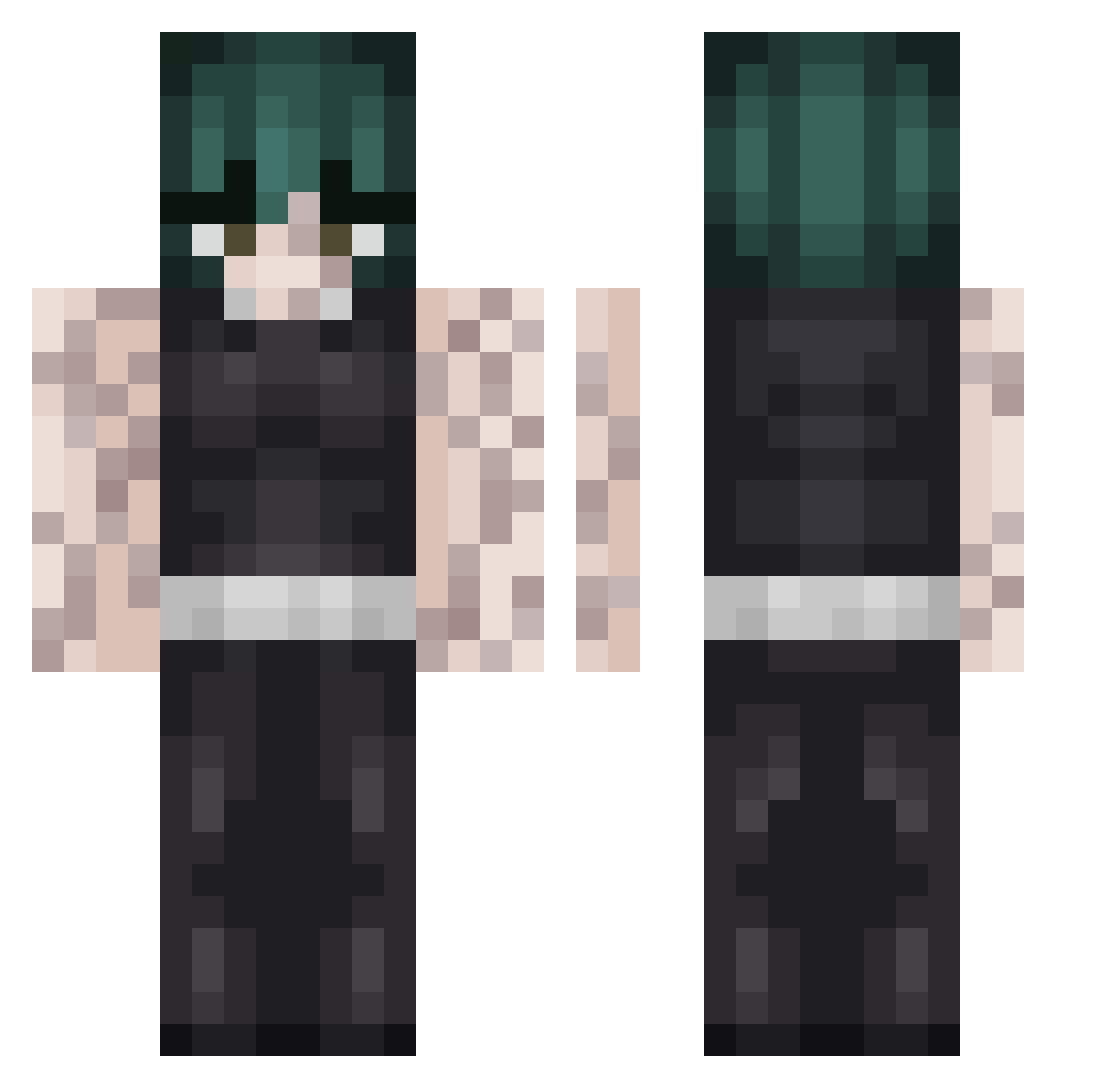 POLASCI Minecraft skin, front and back view