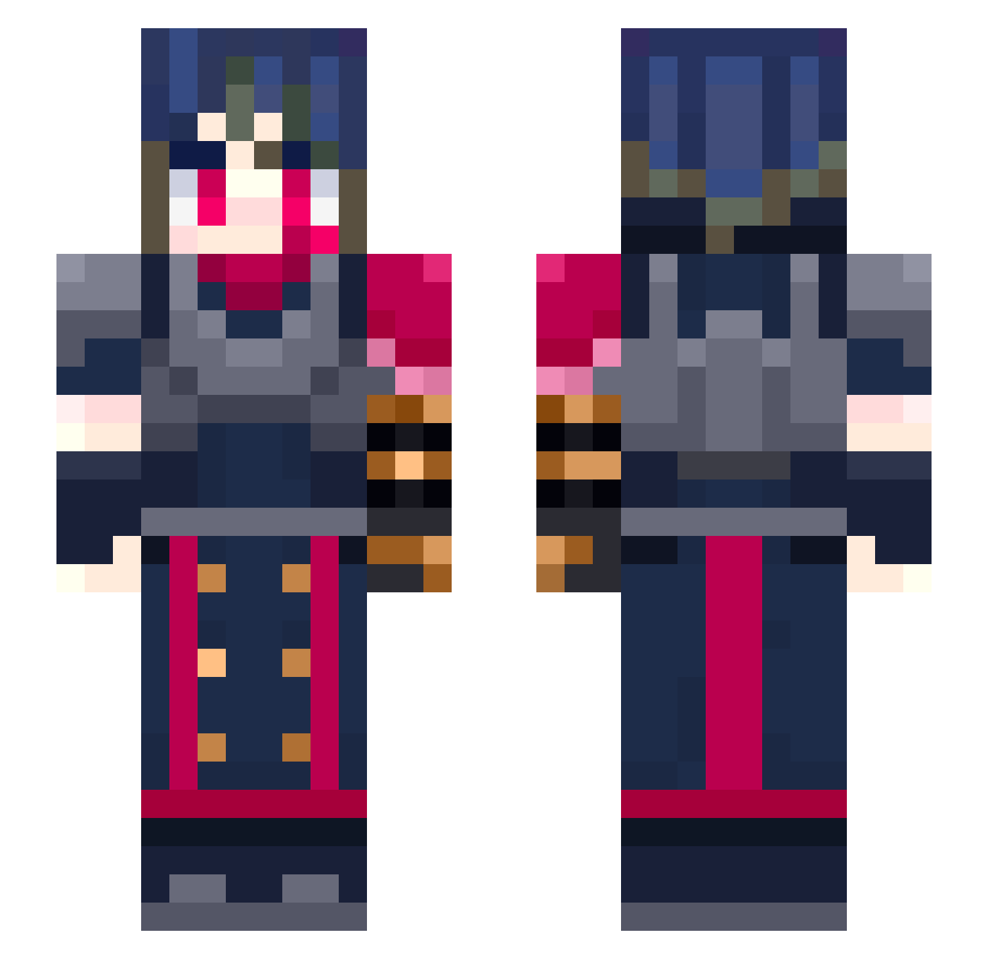 MidZea Minecraft skin, front and back view