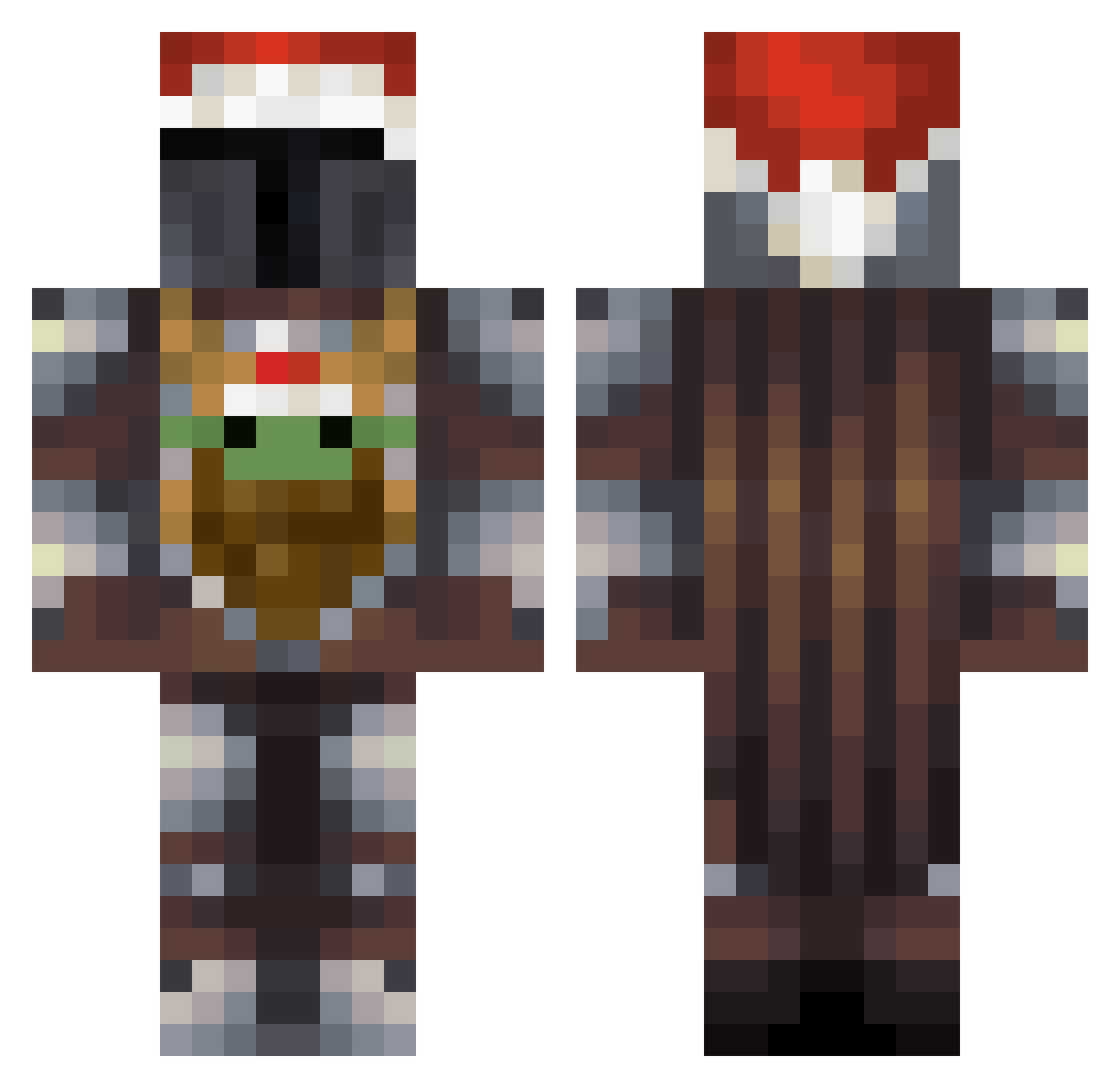 RavioliMens Minecraft skin, front and back view