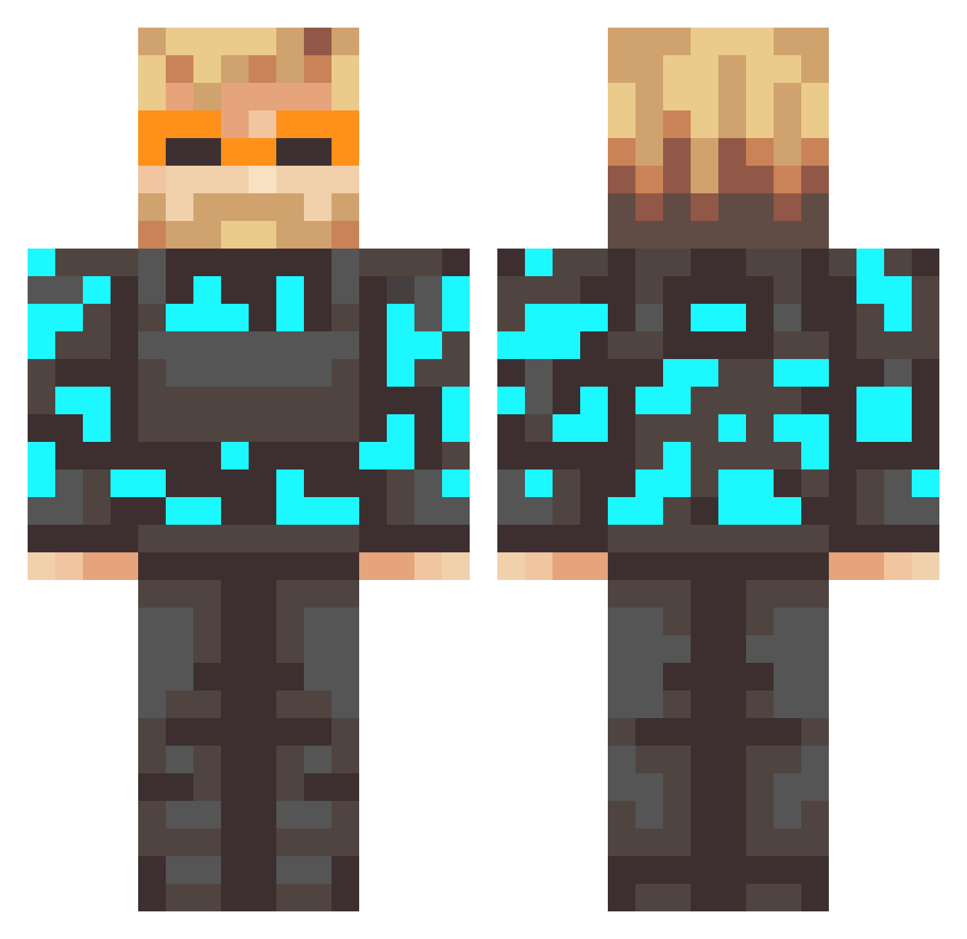 carlin Minecraft skin, front and back view