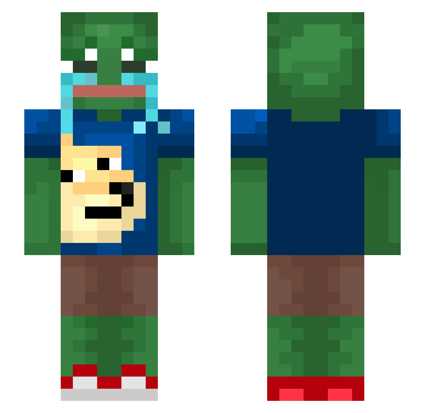 SojuCatVD Minecraft skin, front and back view
