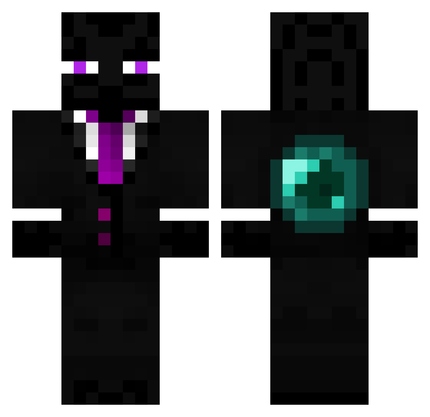xNeyk Minecraft skin, front and back view