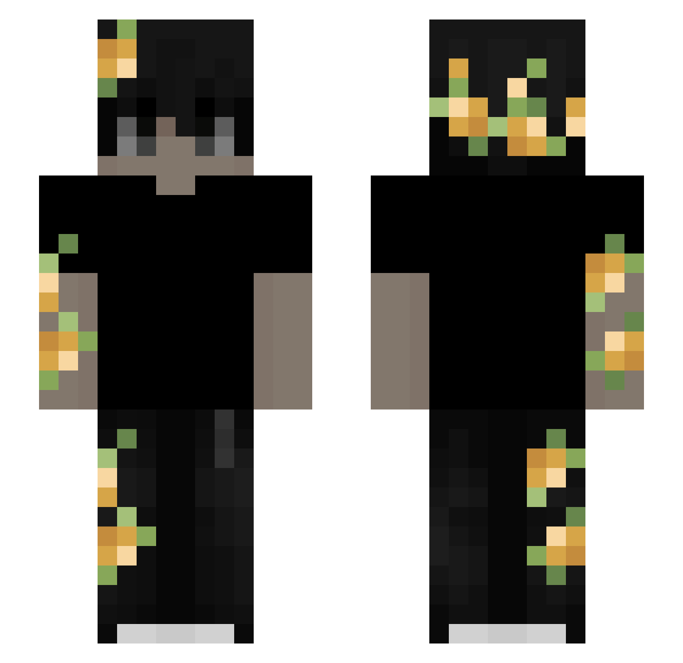 Quesekk Minecraft skin, front and back view