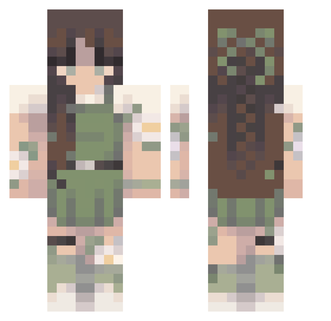 Mayas87 Minecraft skin, front and back view