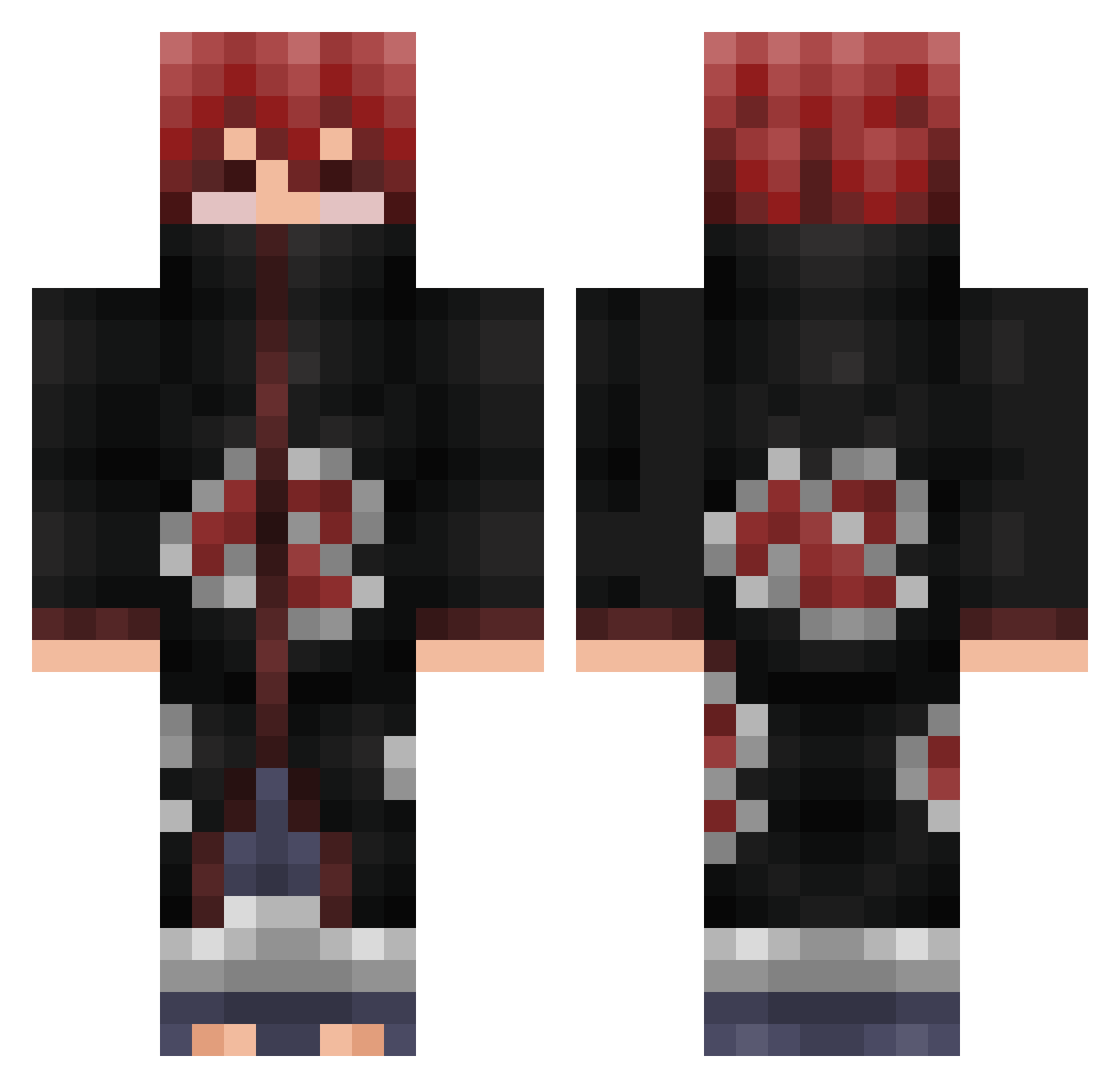 Snowm4n1 Minecraft skin, front and back view