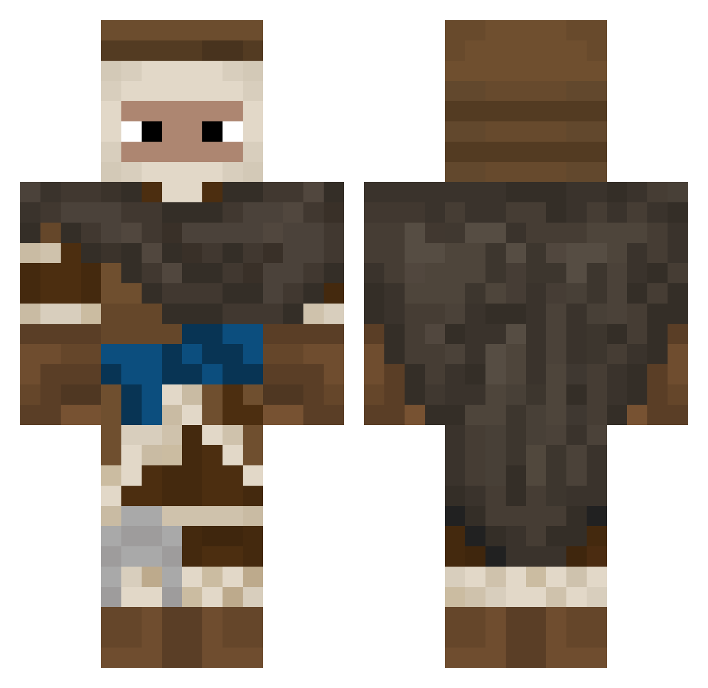 PineSalt Minecraft skin, front and back view