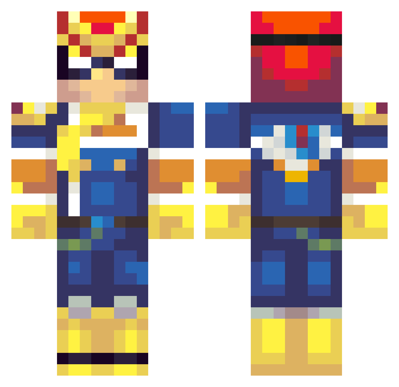 Ertoun Minecraft skin, front and back view