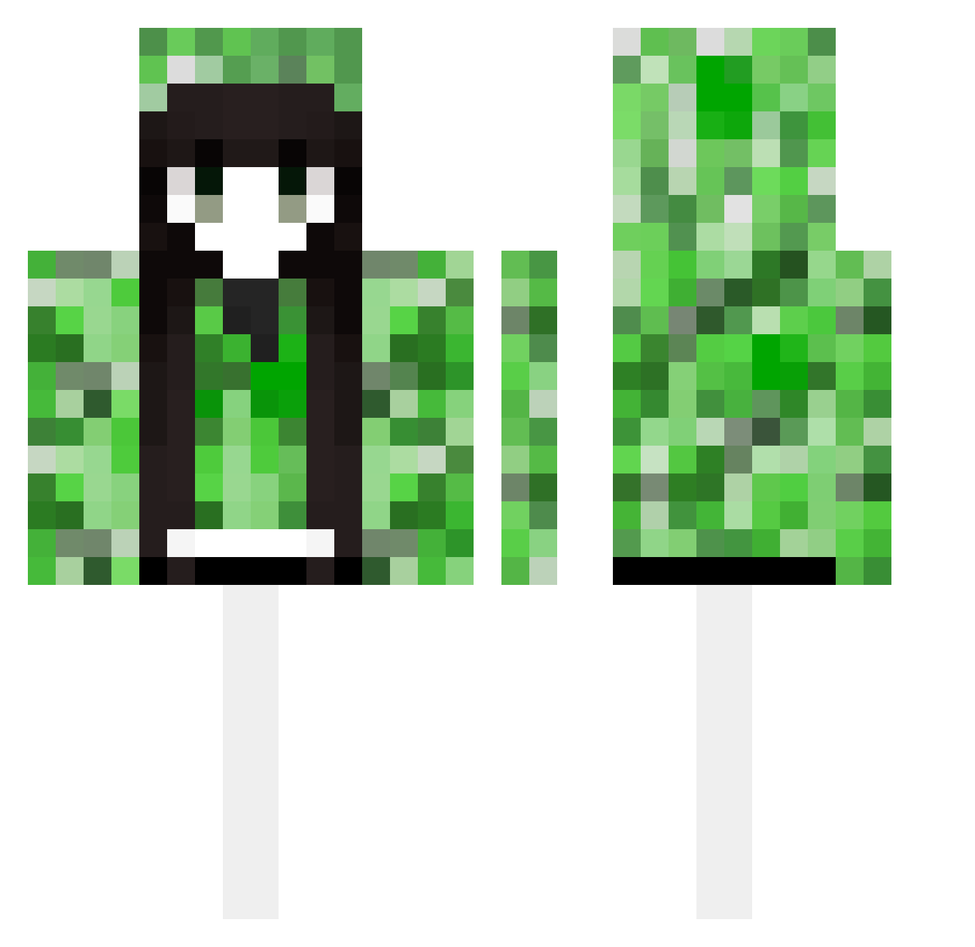 Zaydotexe Minecraft skin, front and back view