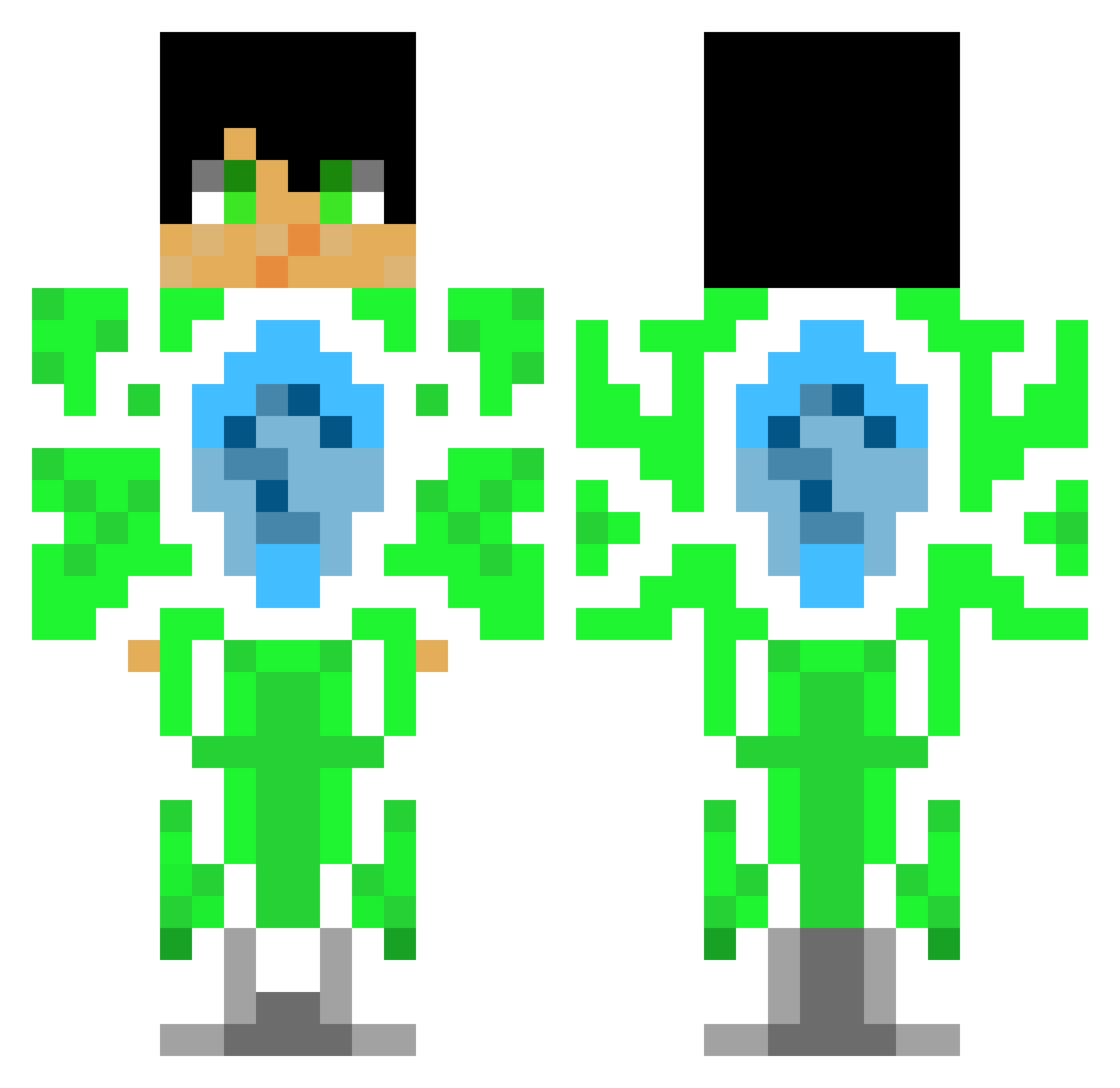 Tobender50YT Minecraft skin, front and back view