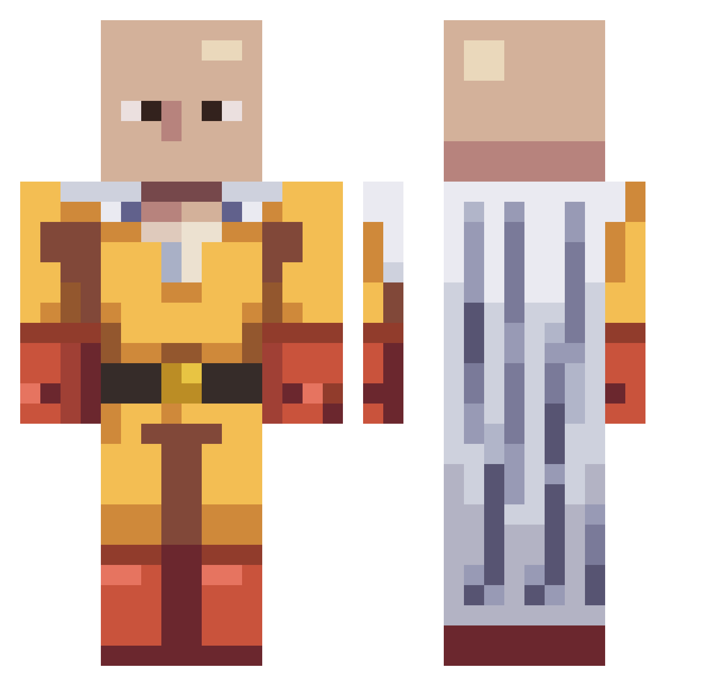 CursedTiwi Minecraft skin, front and back view