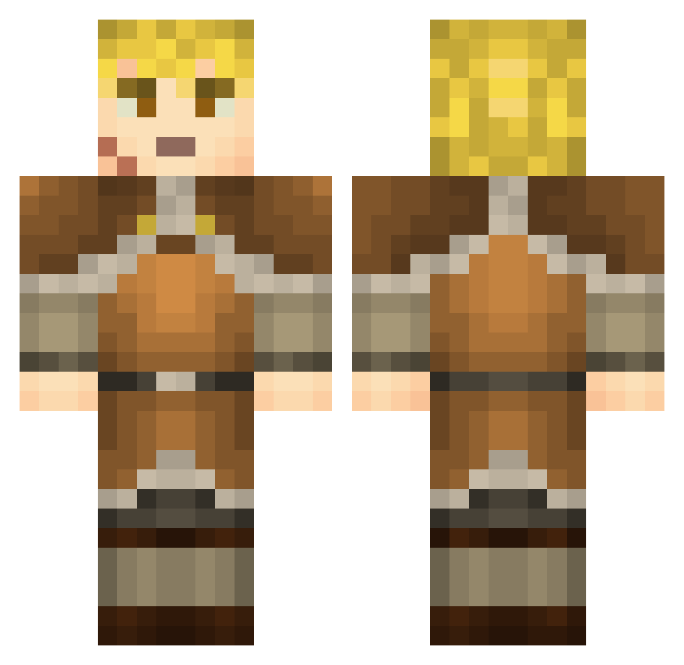 Sphacy Minecraft skin, front and back view
