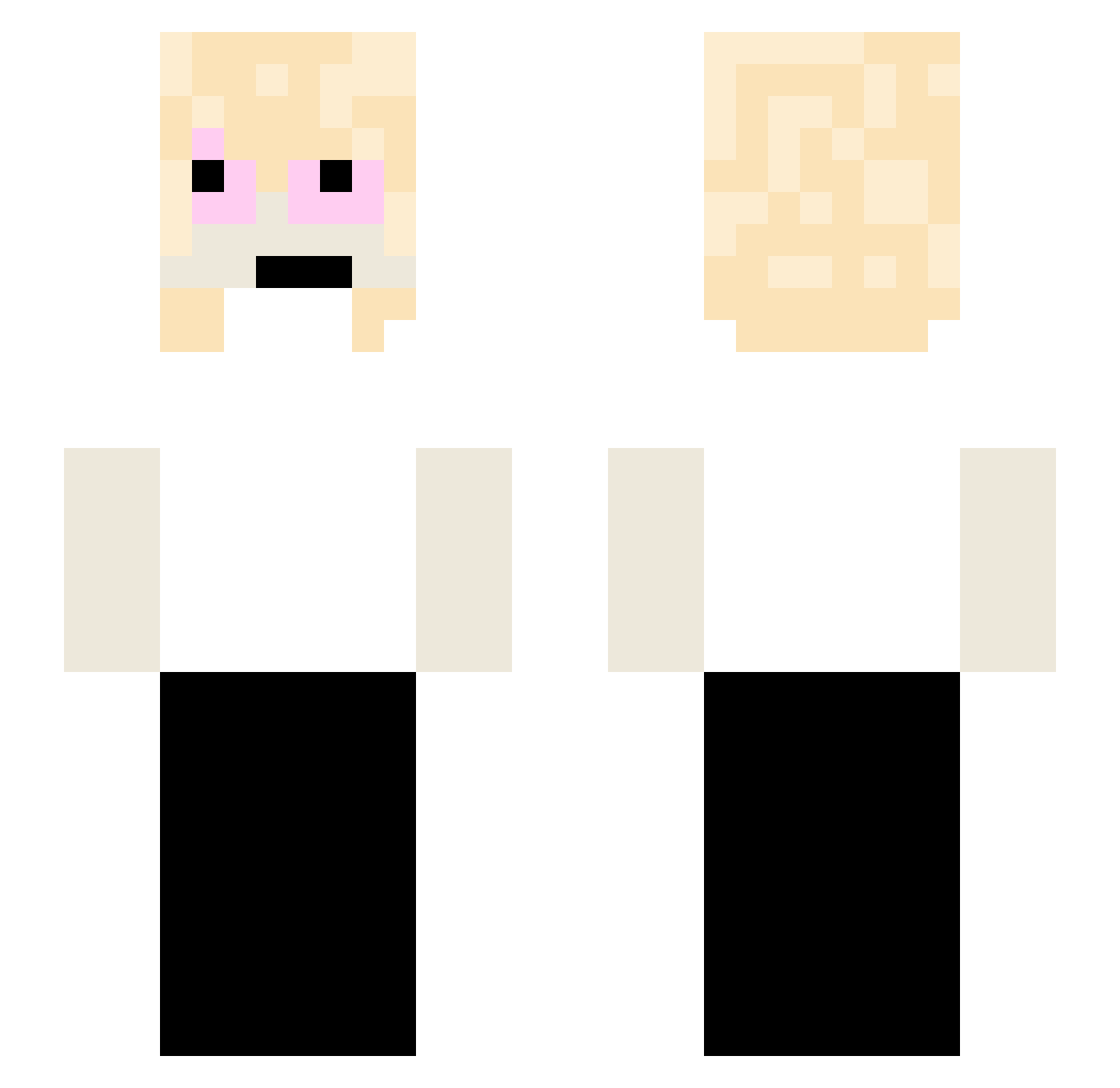 8rch Minecraft skin, front and back view